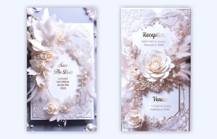 Luxurious 3D Floral Hindu Wedding Invitation Instagram Story